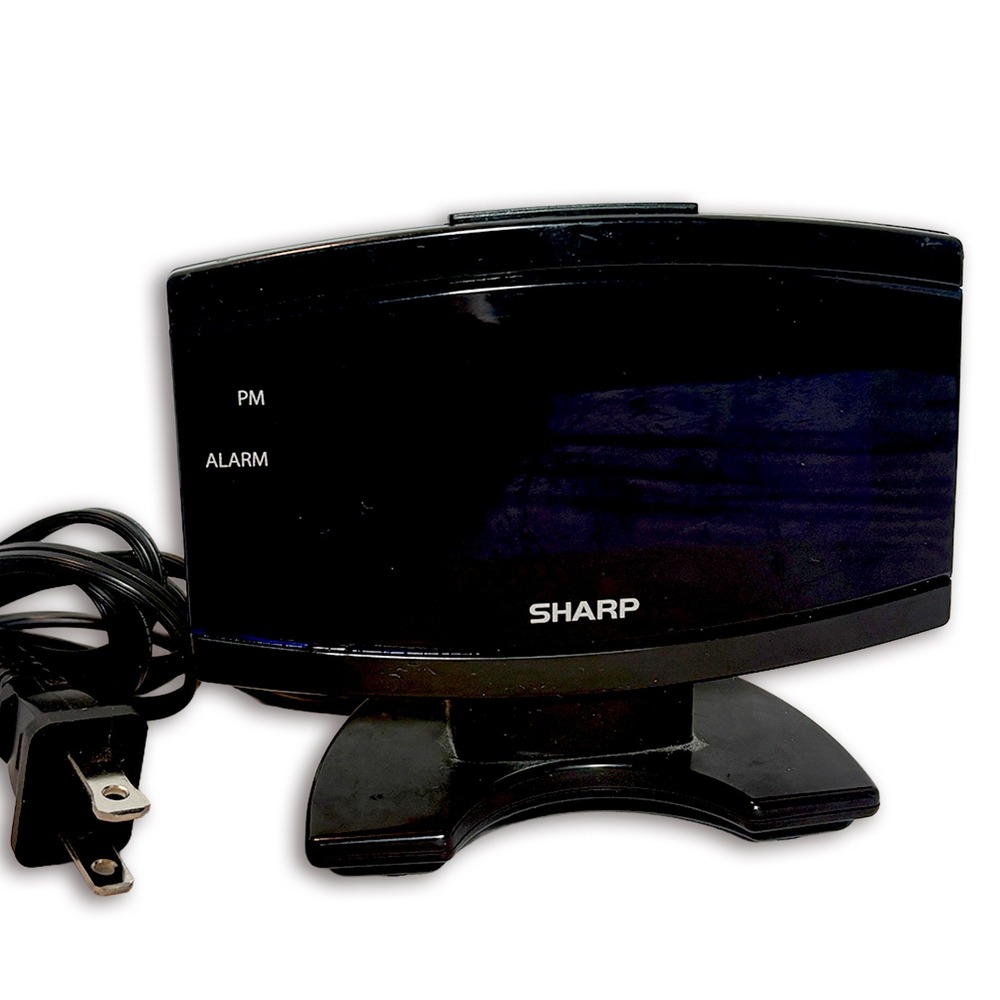 Sharp Digital Alarm Clock Blue LED Display Corded Large Display WORKS